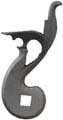 Cock, left, wax cast steel, 1.5" throw, re-inforced double throat